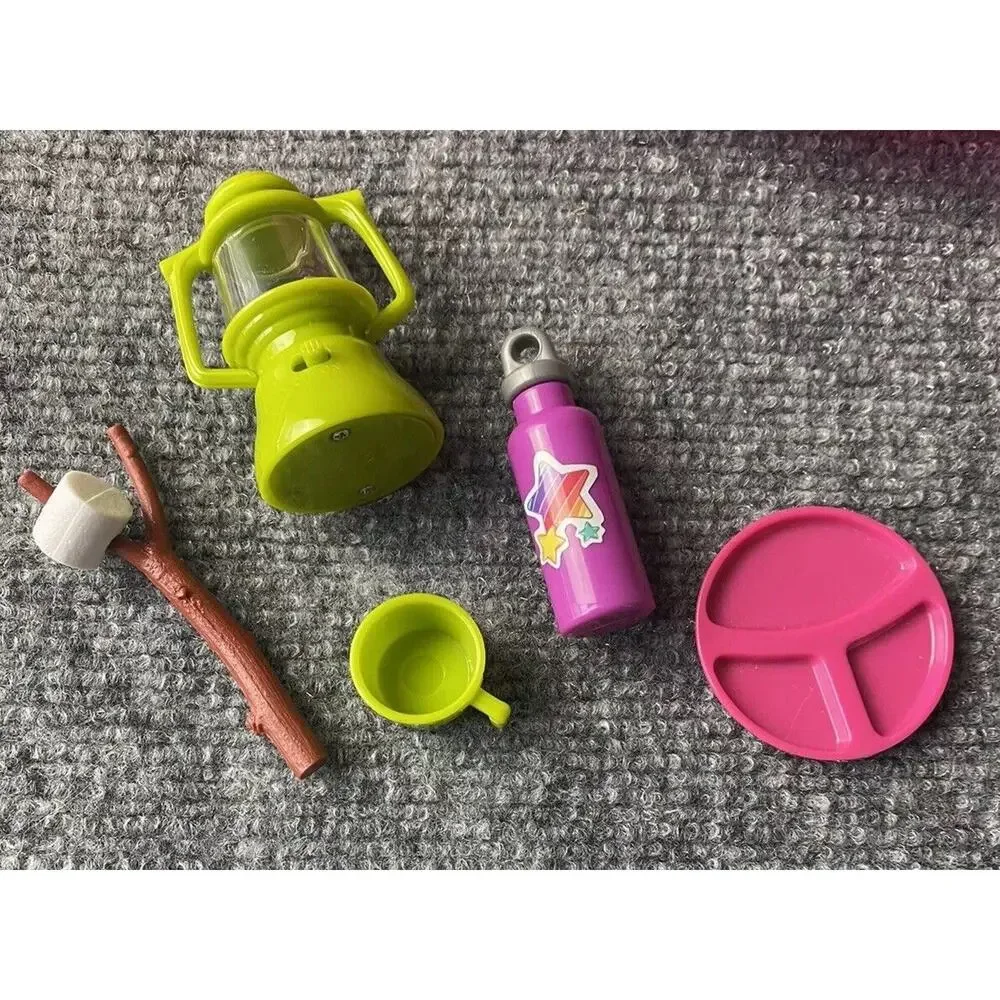 Our Generation Doll Camping Tent SET Sleeping Bag Lantern Marshmallow Stick READ